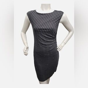 Loft Petites Medium Black Sleeveless Geo Print Jersey Dress  Career PM
